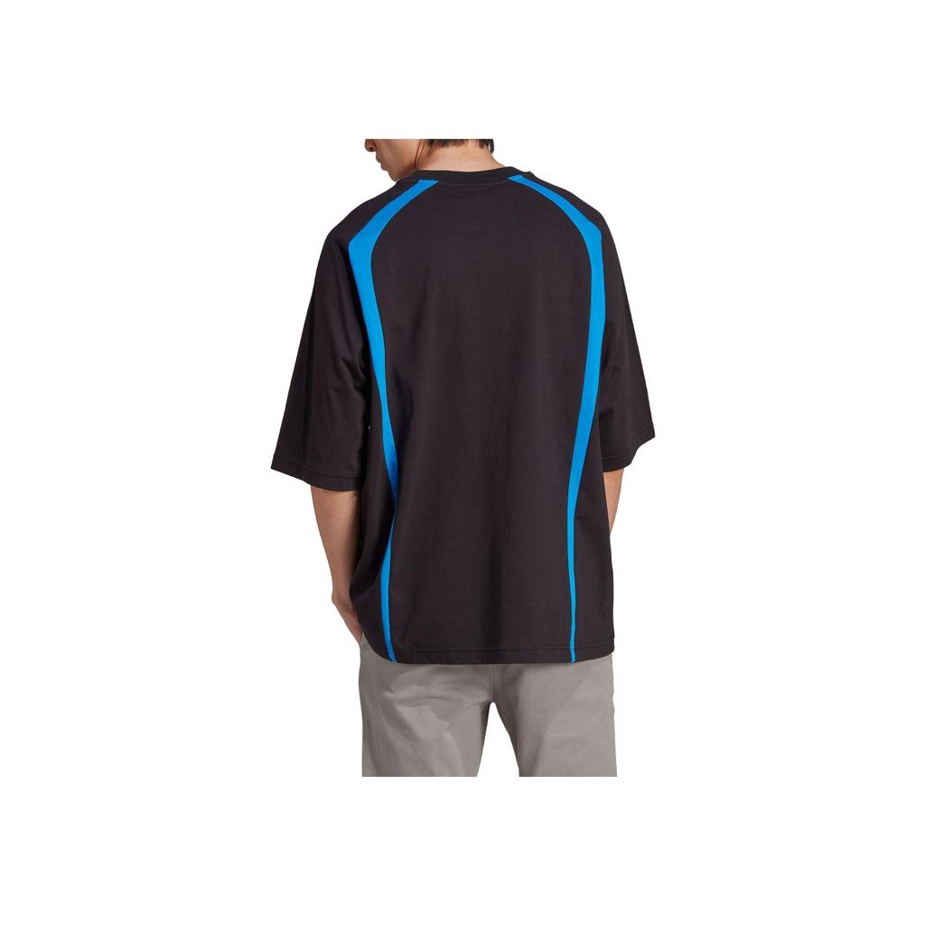 adidas Trefoil Three-Stripes Logo Sport T-Shirt mit Rundhalsausschnitt Herren Oberteile Schwarz IW3640