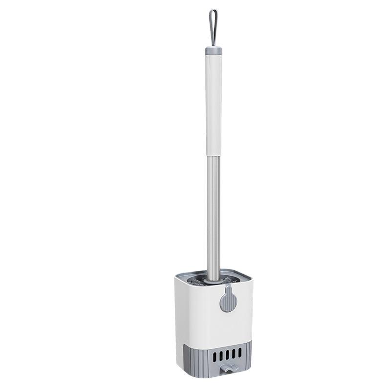 Toilet Brush Set with Holder Wall Mounted Long Handle Toilet Brush Flexible Toilet Brush Bathroom Brush Cleaning Tools Household