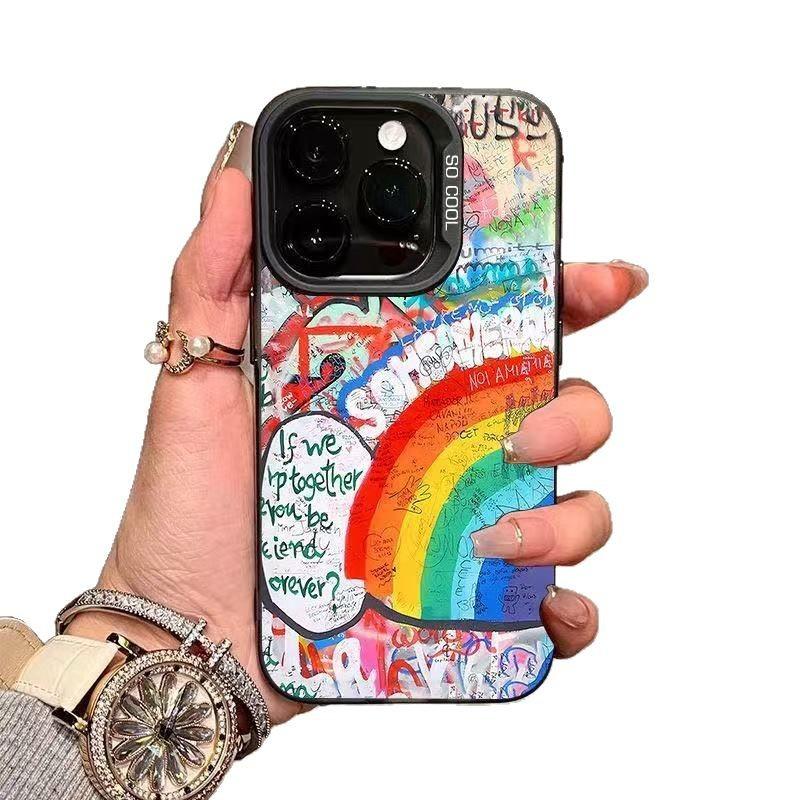 The new graffiti is suitable for iphone17 mobile phone case Apple 15promax/14 anti-drop 13pro16 Europe and America 11XR.