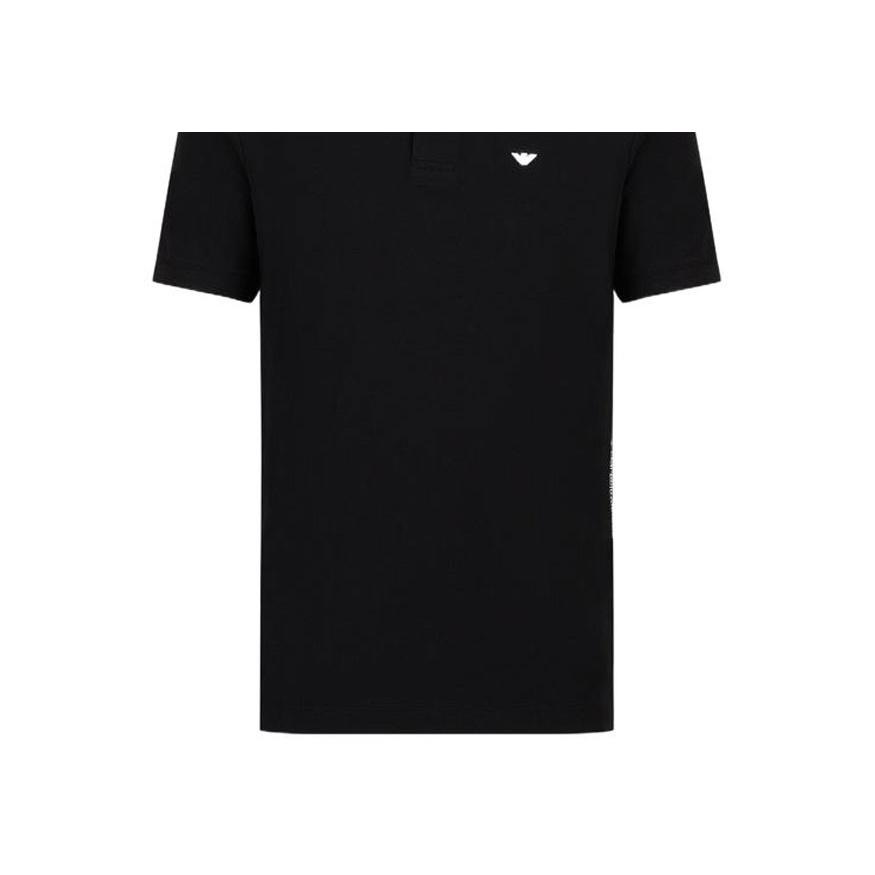 Emporio Armani Ss23 Solid Color Logo Print Straight Casual Short Sleeve Polo Shirt Men Polo Shirts Black 3R1F67-1JCYZ-0093