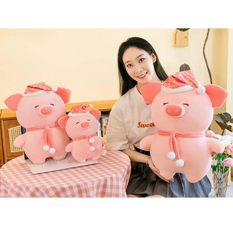Adorable Pink Plush Pig Toy Cute Nighttime Buddy With Hat For Kids Comforting Sleep Companion