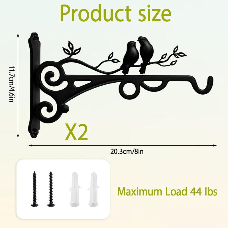 2/1Pcs Wall-Mounted Hook Flower Pot Holder Europe Vintage Iron Art Flower Stand Garden Decoration Wall Hanging Basket Bracket