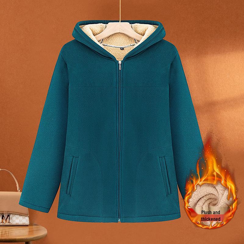 

Женское зимнее хлопковое пальто на флисовой подкладке для женщин среднего и пожилого возраста 2XL (110-120 kg)