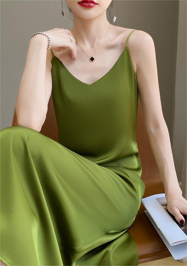 Syvent Emerald Green Satin 17 Formal Solid Club Zipper Perfect for and the Office Dress, Colors, Elegant, Shiny, Dress, Women's, Color, Sleeveless,