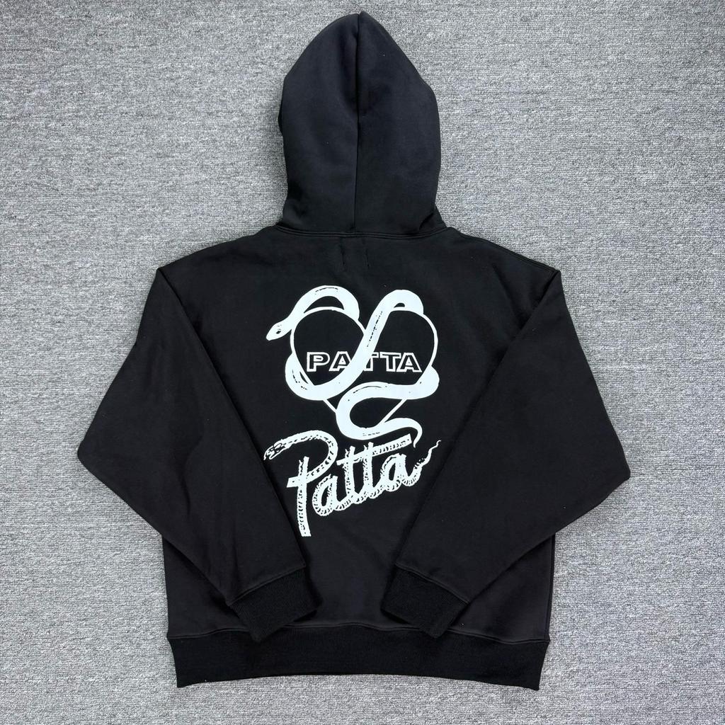 Cross-border beauty tide Patta European and American street fleece hoodie printing loose casual men's and women's hooded pullover sweater tide