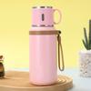 Cup 316 Stainless Steel Vacuum Insulated Bottle with Leakproof Lid And Portable Handle 2-in-1 Drinking Cup Wide Mouth for Hot Cold Drinks