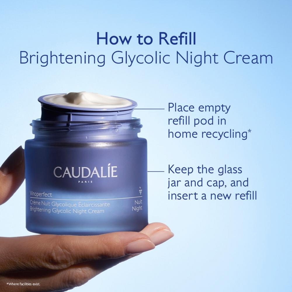 Caudalie Vinoperfect Glycolic Refillable Night Cream 1.69 Oz 50 Ml