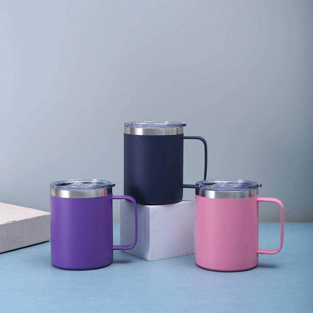 Stainless Steel Handle Mug Double-layer Mini Vacuum Cup Fashion Coffee Mug Office/School