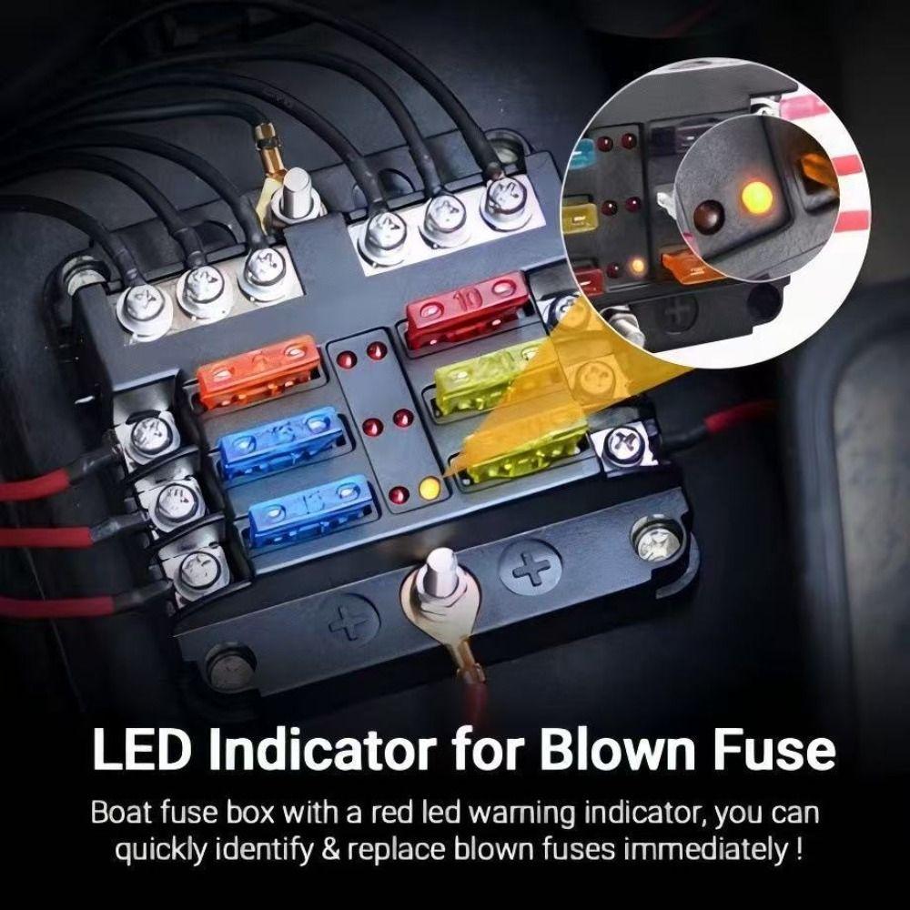 6 Ways Fuse Block Negative Bus Bar Automotive Fuse Box For Car Marine Boat Remoulded