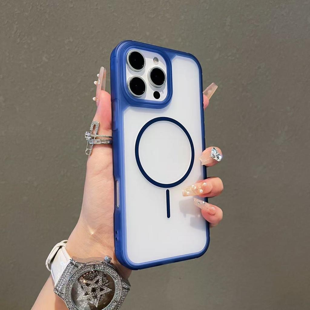 Luxury matte clear shockproof protective cover for iPhone 16 15 14 13 12 11 Pro Max Plus Magsafe magnetic wireless charging case