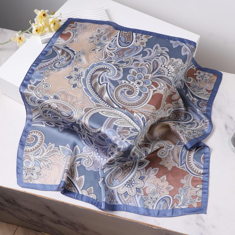Silk Women's Square Scarf - Chinese Style Headscarf for Spring, Summer, Autumn - Neck Protection & Warmer - Elegant Thin Mom Style