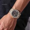 Rhinestone Men Watch Ladies Quartz Round Dial Alloy Decor Roman Umber Calendar Movement No Delay Time-checking High Accuracy Wristwatch Business