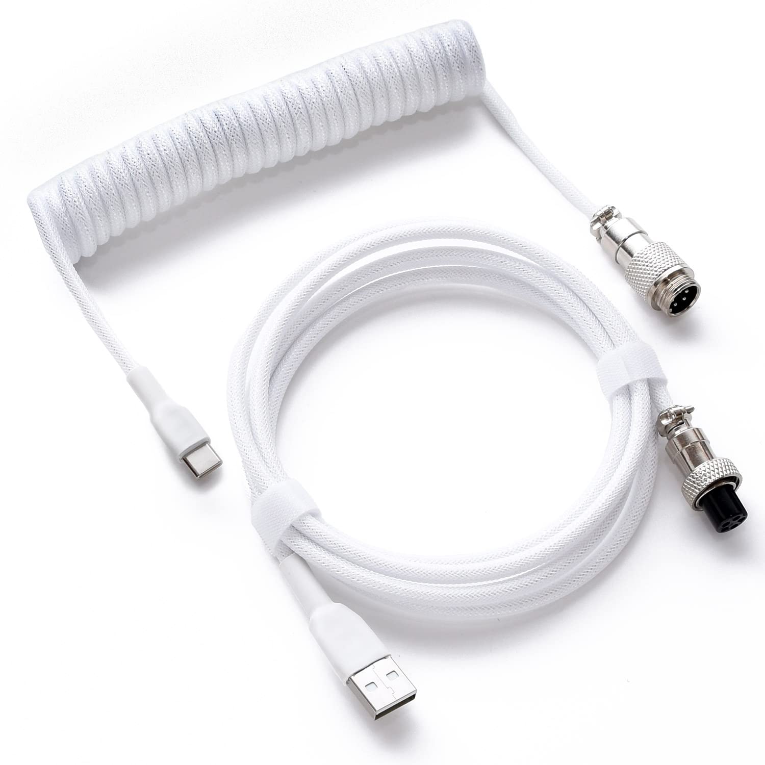 

SCIOLTO Coiled USB Cable to for Wired Mechanical Keyboards and Gaming Custom [USB-A USB-C] Keyboards, Cable, Type-C (White) белый