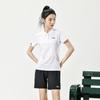 Li Ning Feather Series Solid Color Quick-Dry Short Sleeve Polo Shirt Women tops Standard-White APLR126-1