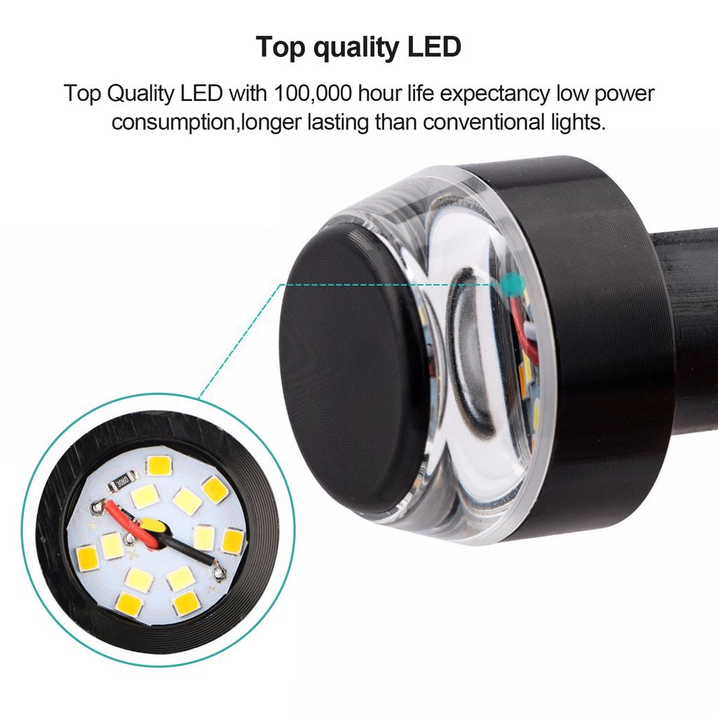 12V CNC Turn Signals Motorcycle LED Handle Bar End Blinker For 22mm Handlebar Signal Light Flashing For Handle