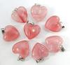 20MM Heart-Shaped Natural Crystal Stone Pendant Necklace DIY Accessory