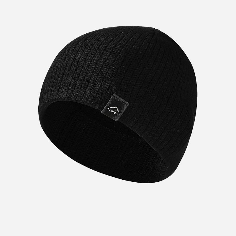 Autumn Winter Thin Knitted Hat Outdoor Men's Warm Pullover Cap Big Head Pullover Cap