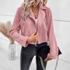 2026 Winter Slim Short Lapel Zipper Jacket In Deerskin Velvet for Women Europe and America Style