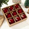 Velvet Christmas Balls Hanging Hoop Tree Decorations Xmas Party Ornaments Easy To Hang Plastic Holiday Decor for Home Office Parties