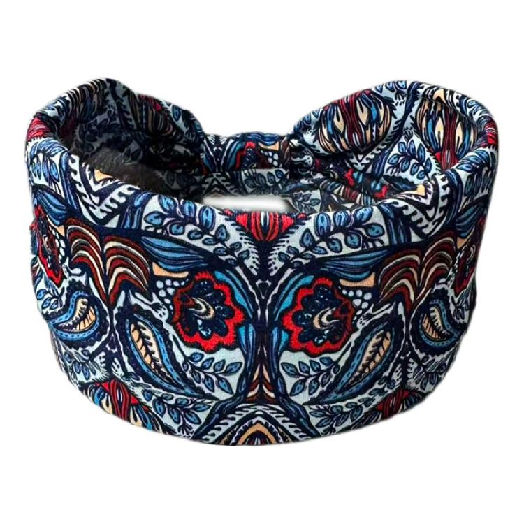 Sport Sweatband NonSlip Quick Drying Yoga HeadWrap Bohemian Print Wide Hairband For Men And Women Fitness Gym Activity