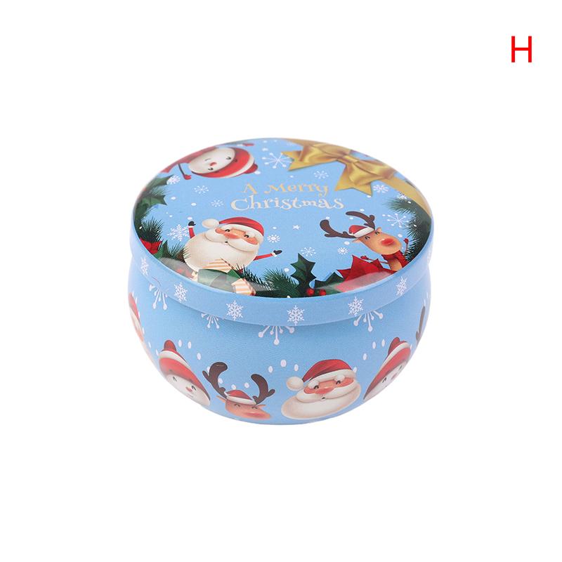 1Pcs Christmas Metal Tin Jars Coffee Tea Spice Candy Jewelry Storage Case Candle Making Containers Decorations Boxes