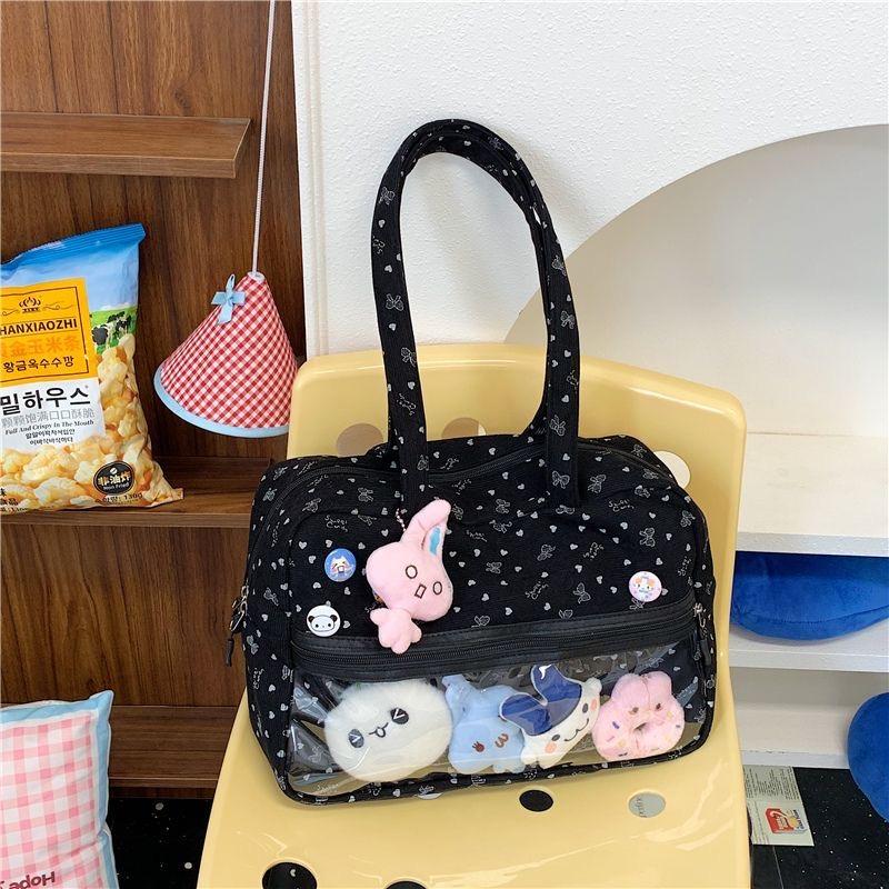 New Cute Large Capacity Ita Bag Lolita Girls Transparent Bag DIY Badge Display Shoulder Bag Fashion Comic Exhibition Handbag