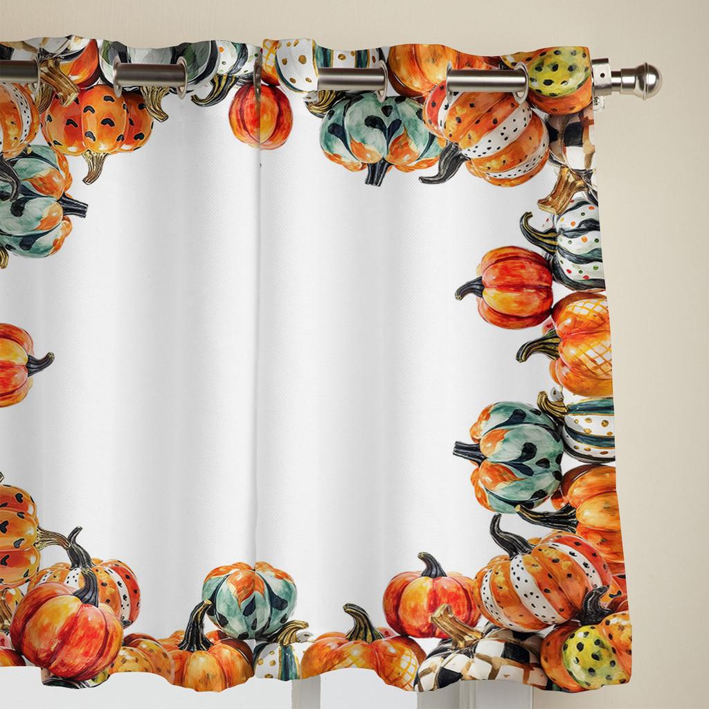 Thanksgiving Pumpaoljemålning Gardiner för Sovrum Vardagsrum Fönstergardiner Behandlingar Persienner Kök Heminredning Draperier