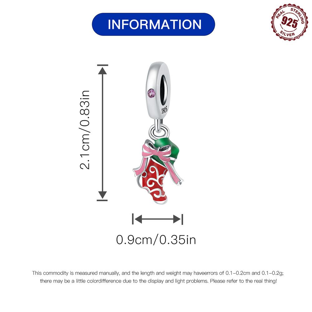 Original Copper Charms Luxury Christmas Stocking Christmas Pendant Bead Fit Bracelet Diy Women Making Delicate Gift