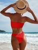 Women Swimsuit Bralette High Waist Bikini Sexy Swimsuit High Elasticity with Chest Pad Without Steel Support