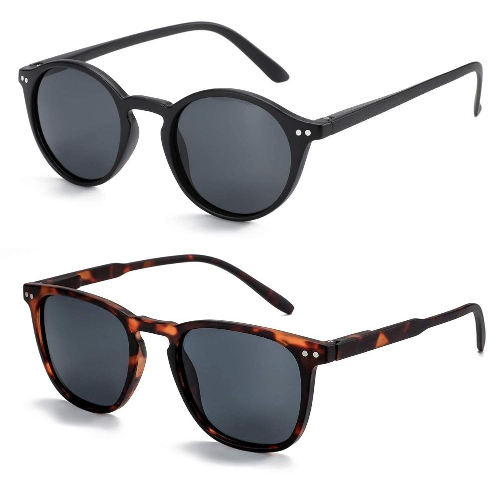 ZENOTTIC Retro Kleine Runde/Eckige Polarisierte Sonnenbrille Vintage Leichter Rahmen für Herren Damen Mode Shade