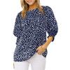 2023 Summer Loose Elegant Womens Blouse Print Short Sleeve Chiffon Shirt Women O Neck Casual Fashion Tops Female Clothing 25190