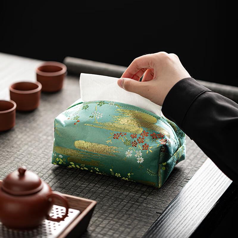 Chinese Zen Woven Fabric Tissue Box