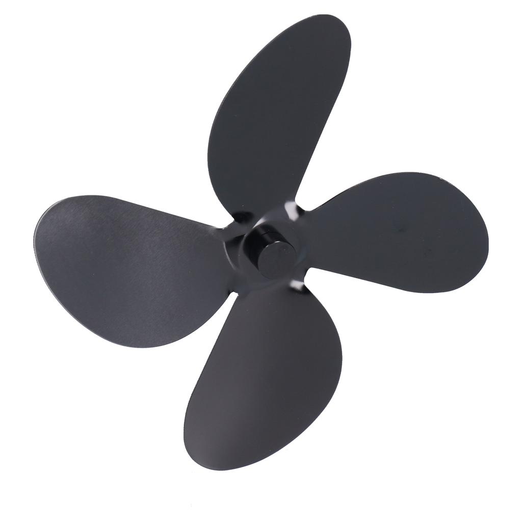 Fan Blade Replacement Fireplace Aluminum Alloy Blade Black Universal Stove Fan Blade4 Blade