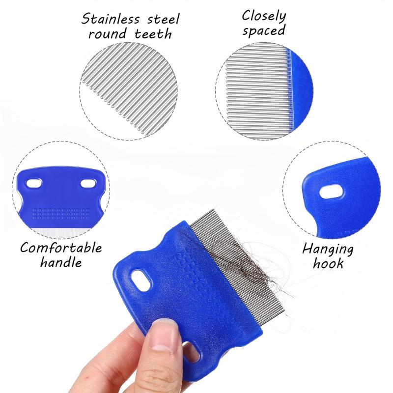 5pcs Stainless Steel Flea,Double-Sided Circular Tooth Design,Professional Pet Grooming for Small,Medium-Sized Dogs,Cats