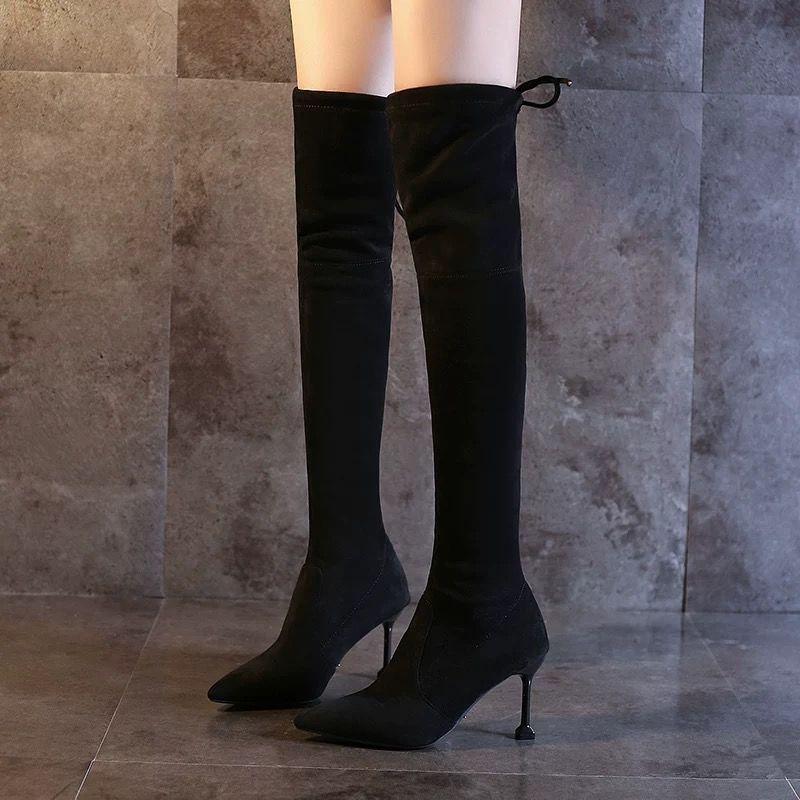 French imperial sister solid color non-slip boots women's 0000 autumn and winter small fragrant temperament outer wear versatile fashion boots