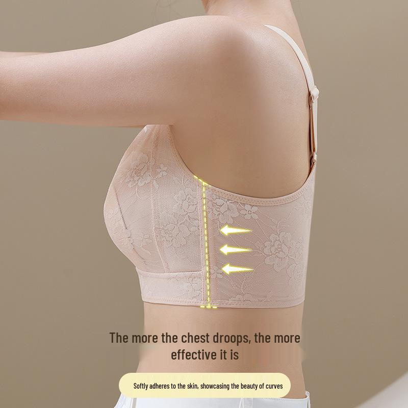 Seamless Sports Bra for Women: Large Bust Minimizer, Thin, Anti-Sagging, Lifting, Wire-Free, with Side Support for Summer.