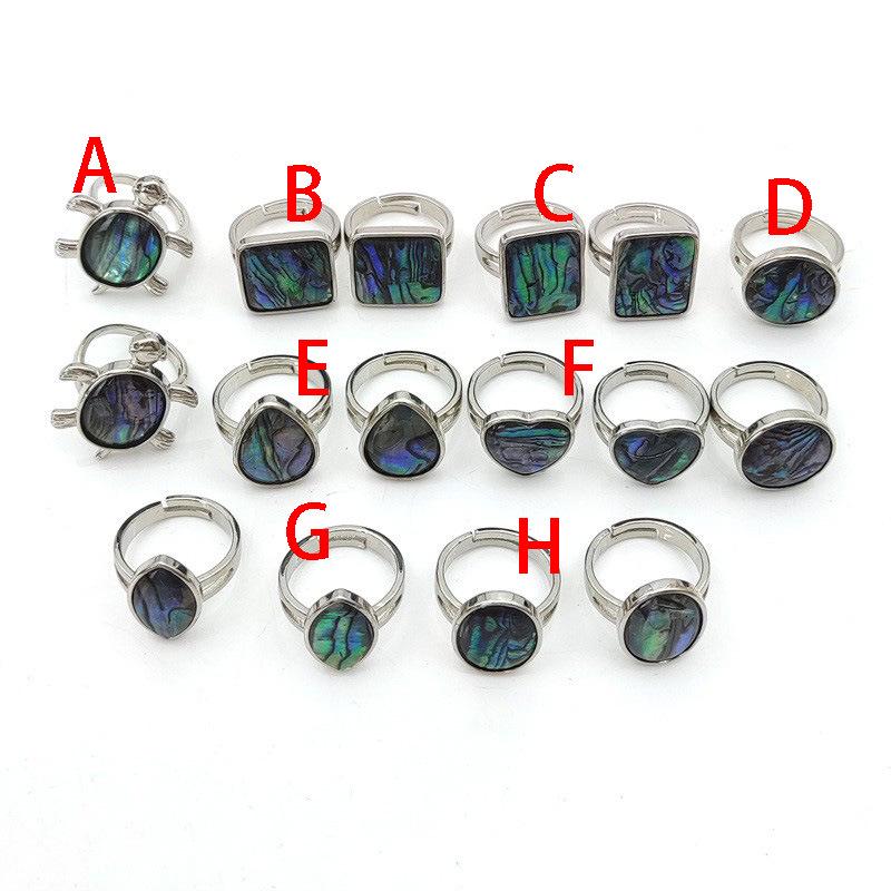 Teardrop Abalone Shell Turtle Ring – European & American Style Jewelry