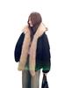 Winter new plush splicing Barn wind bud Parker cotton clothes women's American retro thickened cotton coat