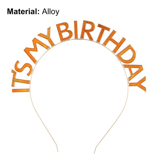 Hairbands Crown Exquisite Eye-catching Alloy Anti-rust Charming Letter Design Happy Birthday Crown for Girl