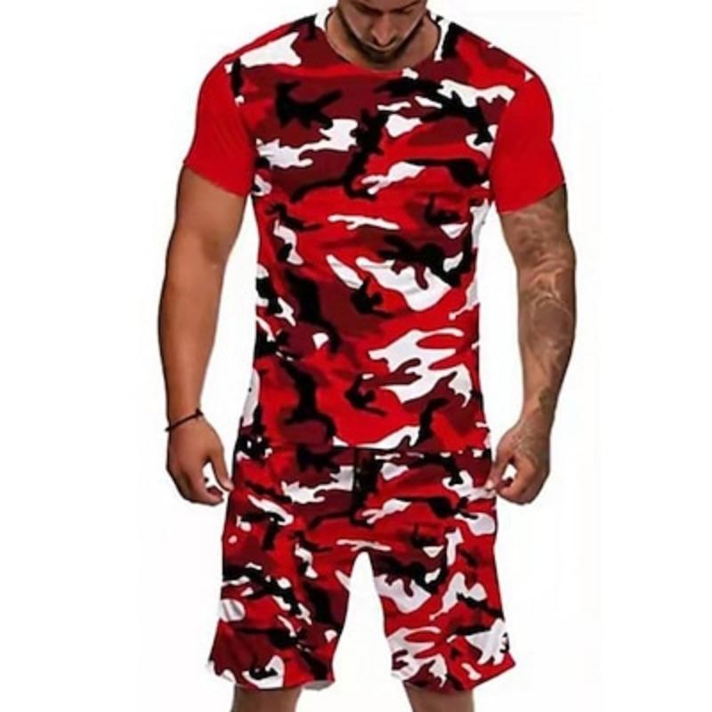 Men's Graphic Tees Sets Matching Sets Short Sleeve Short Pants Designer Casual Comfortable Outdoor Vacation Daily 3D Print