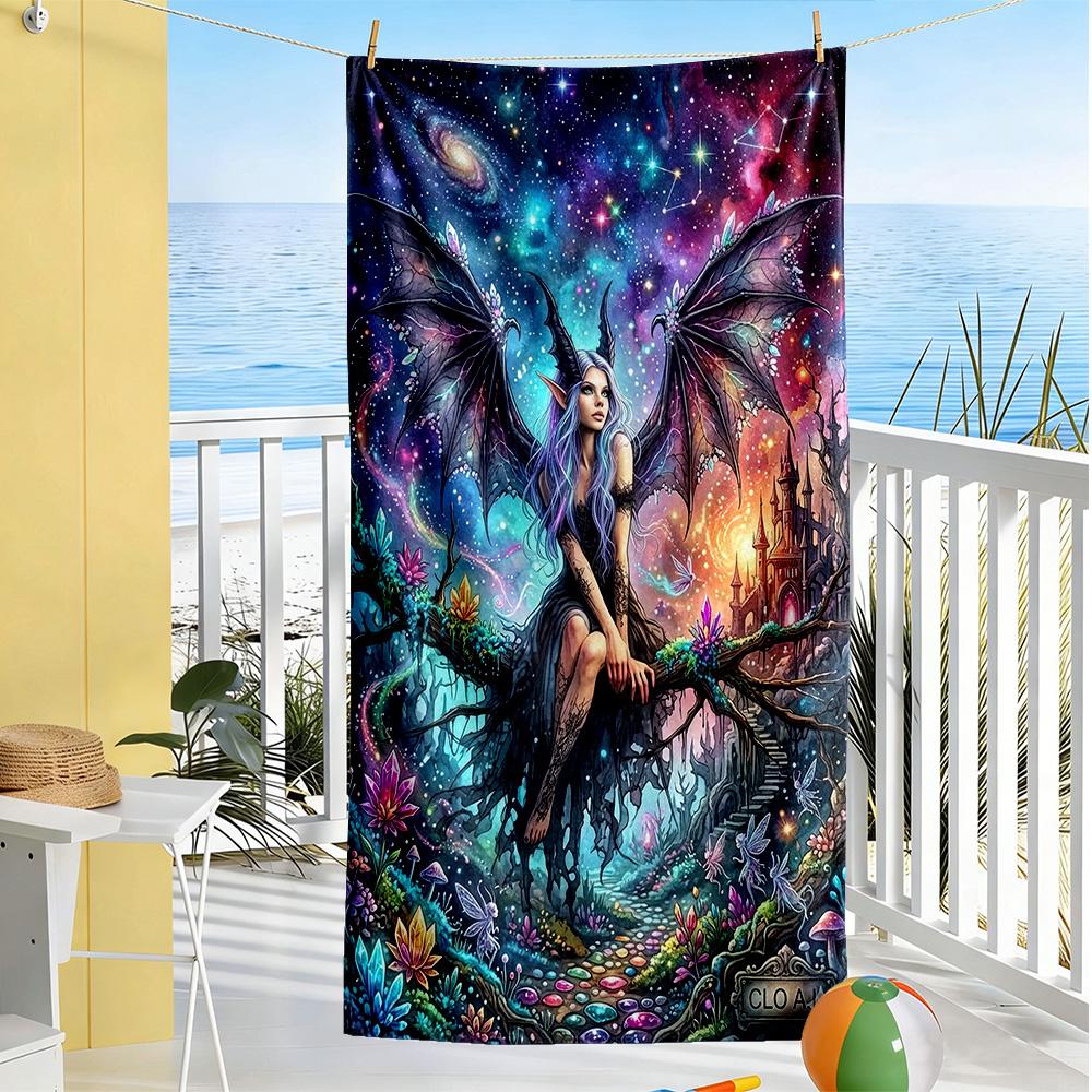 Gothic Style Beach Towel Quick-Dry Soft Microfiber Comfortable Lightweight