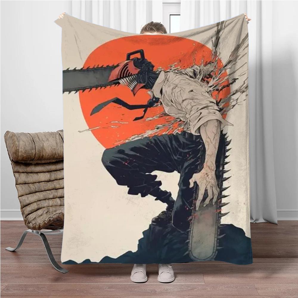 Japanese Anime Manga Denji Chainsaw-Man Children Warm Soft Blankets for Sofa Bed Cover Blanket Suitable for Birthday Souvenir