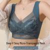 Wireless V-neck Lace Bralette with Fixed Cup and Side Support for Women