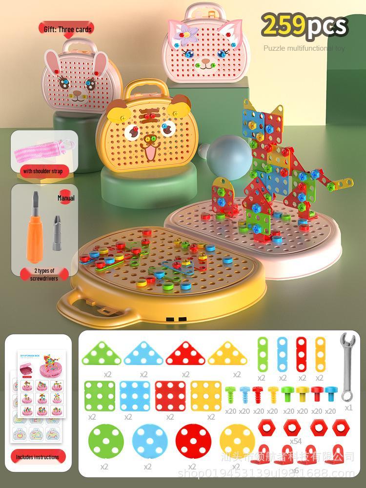 2025 Children's Educational Screw Assembly Toy with Electric Drill: Intelligence Disassembly Toolbox for Boys and Girls