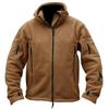 Giacca da uomo con cappuccio militare calda da esterno con capispalla polare termico in pile tattico e cappuccio per l'escursionismo