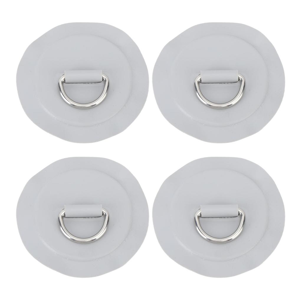 D Ring Patch Round Lightweight D Ring PVC Patch for Inflatable Boat Surfboard Stand Up Paddleboard 4pcs Gray