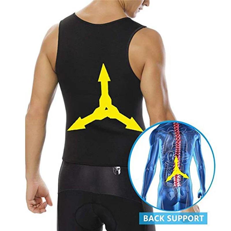 Muži Body Shaper Pas Trenér Sauna Oblek Pot Vesta Hubnutí Spodní prádlo Hubnutí Košile Spalovač tuků Cvičení Tílka Tvarové oblečení