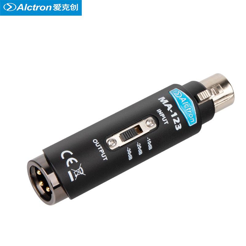 

Alctron switchable attenuator mic amplifier 3-pin XLR connector 3-level adjustable metal housing stable and durable MA-123