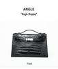 2025 Women's Genuine Leather Mini Handheld Bag - Crocodile Pattern Chain Shoulder Kelly Bag