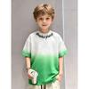 Fashionable round neck T-shirts for boys and girls, tie-dye gradient short-sleeved T-shirts, summer round neck tops,